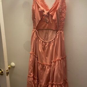 Pink Lace Cutout Dress